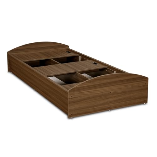Nilkamal Addison Wooden Single Bed with Storage | Engineered Wood | Knock Down | 1 Year Warranty | Classic Walnut - Image 7
