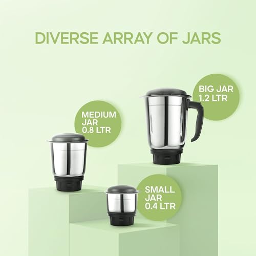 Longway Super Dlx Mixer Grinder with Kwid 1100W Dry Iron | Up to 700 Watt Powerful Motor | 3 Jars for Grinding, Mixing, Juicing | 2 Year Warranty (Black & Gray, Combo Offer) - Image 6