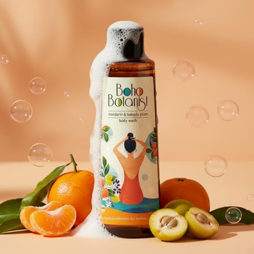 Boho Botanist Body Wash Mandarin & Kakadu Plum-350ml| Niacinamide & Vit C| Tan Removal & Hydration| Glowing Skin| Sulphate & Paraben Free Shower Gel| Oily Dry & Normal Skin| Men & Women… - Image 3