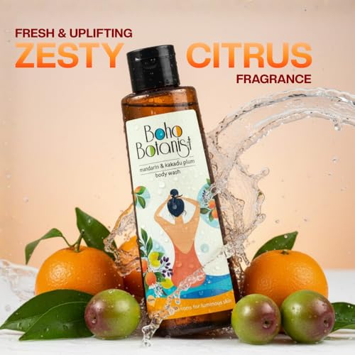 Boho Botanist Body Wash Mandarin & Kakadu Plum-350ml| Niacinamide & Vit C| Tan Removal & Hydration| Glowing Skin| Sulphate & Paraben Free Shower Gel| Oily Dry & Normal Skin| Men & Women… - Image 6