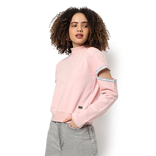 Campus Sutra Women's Cotton High Neck Sweatshirt - Image 2
