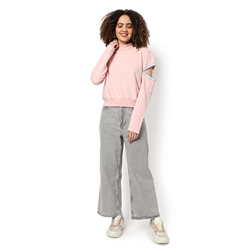 Campus Sutra Women's Cotton High Neck Sweatshirt - Image 5