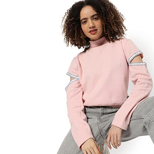 Campus Sutra Women's Cotton High Neck Sweatshirt - Image 6