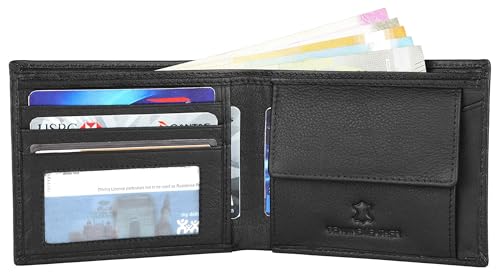 amazon basics Genuine Leather Wallet, Keyring in Gift Box Packaging- Classic Men's Gifting Combo (Solid Black) - Image 4