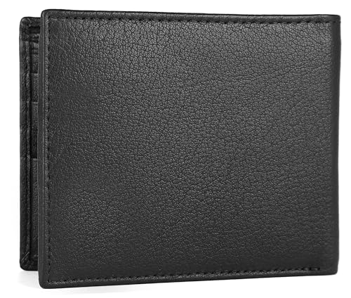 amazon basics Genuine Leather Wallet, Keyring in Gift Box Packaging- Classic Men's Gifting Combo (Solid Black) - Image 5