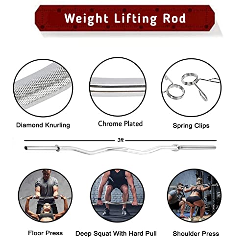 BULLAR Home Gym Set, 8kg to 20kg with 3 Feet Ez Curl Rod and 2 Dumbbell Rods, Gym Combo, and Home Workout Equipments with PVC Weights Plates (12KG Set) - Image 4