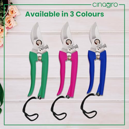 Cinagro Hand Pruner Cutter - 1 Pc, Heavy Duty Gardening Tools Grass Cutter, Plant Cutter for Home Garden, Wood Branch Trimmer, Garden Tools Grass Cutting Accessories (Steel Blades, Assorted) - Image 4