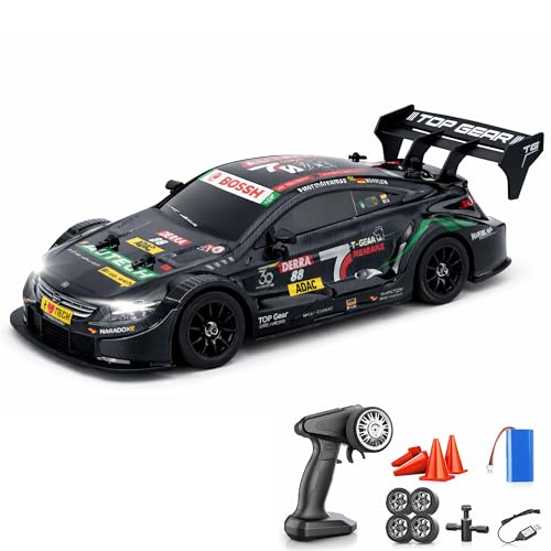 Big Remote Control Car Black | 2.4G Remote Control Drift RC Car with 150m Range, Neon Lights & Music | Rechargeable RC Racing Toy | Best Gift for Boys & Girls 2 3 4 5 6 7 8+ Years