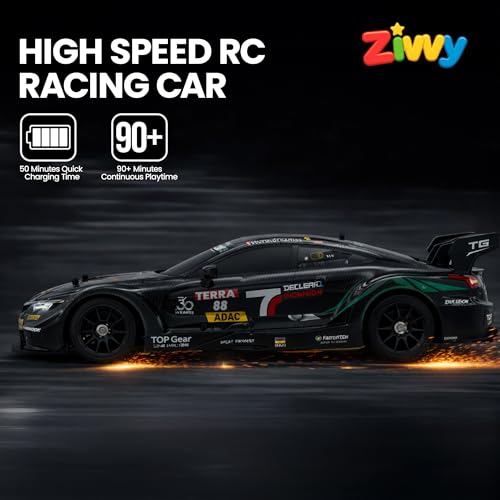 Big Remote Control Car Black | 2.4G Remote Control Drift RC Car with 150m Range, Neon Lights & Music | Rechargeable RC Racing Toy | Best Gift for Boys & Girls 2 3 4 5 6 7 8+ Years - Image 2