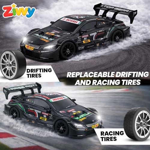 Big Remote Control Car Black | 2.4G Remote Control Drift RC Car with 150m Range, Neon Lights & Music | Rechargeable RC Racing Toy | Best Gift for Boys & Girls 2 3 4 5 6 7 8+ Years - Image 3