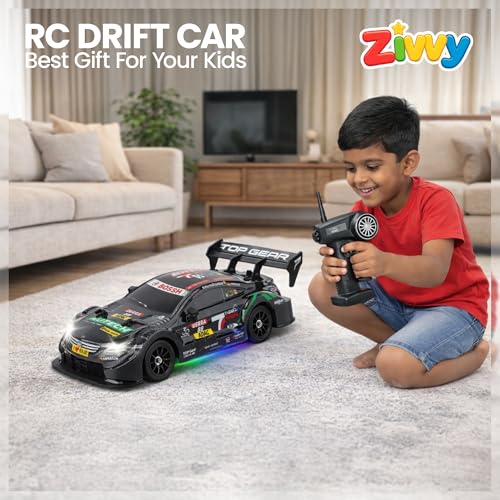 Big Remote Control Car Black | 2.4G Remote Control Drift RC Car with 150m Range, Neon Lights & Music | Rechargeable RC Racing Toy | Best Gift for Boys & Girls 2 3 4 5 6 7 8+ Years - Image 6