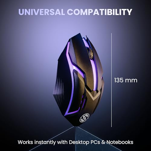 M27 Wired USB Optical Gaming Mouse, 1000 DPI Precision | Ergonomic Gaming Design with LED Light, 3 Buttons, Plug & Play, 1.1m Cable, Lightweight USB mouse for PC, Laptop, Mac & Windows (Black) - Image 5