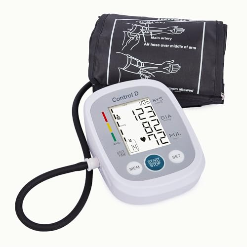 Control D Homely CPort BP Monitor Automatic Accurate Digital Blood Pressure Checking Machine Upper Arm Portable BP Machine (White, Silver) - Image 4