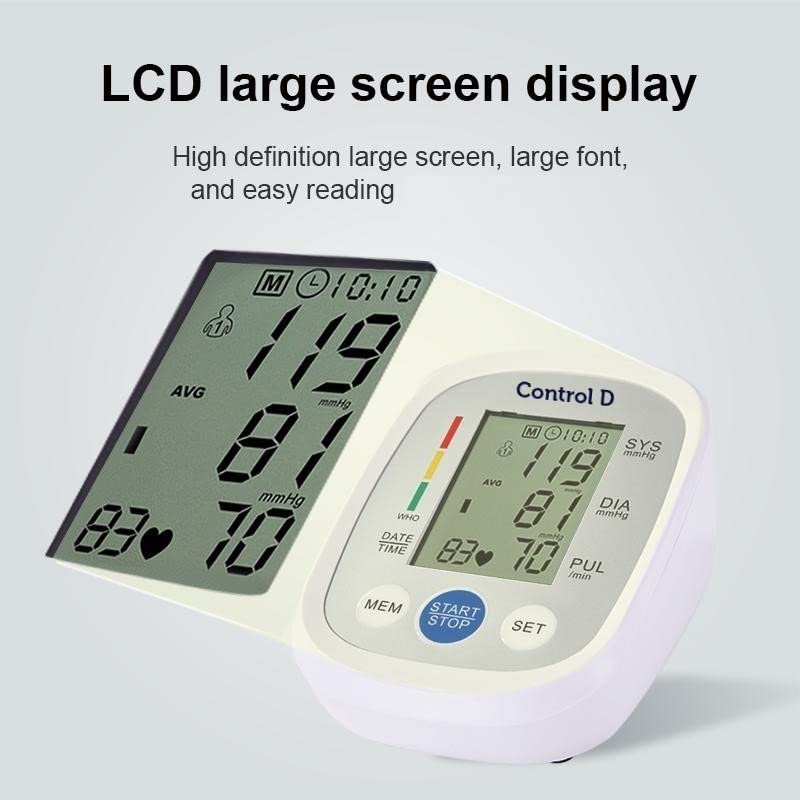 Control D Homely CPort BP Monitor Automatic Accurate Digital Blood Pressure Checking Machine Upper Arm Portable BP Machine (White, Silver) - Image 7