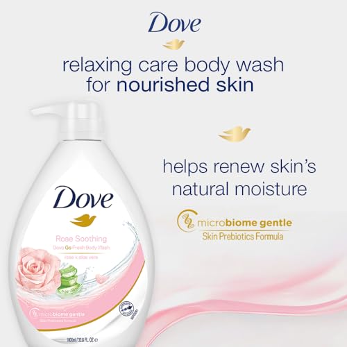 Dove Soothing Rose & Aloe Vera Body Wash for Replenished Skin, Refreshing Scent 1L - Image 5