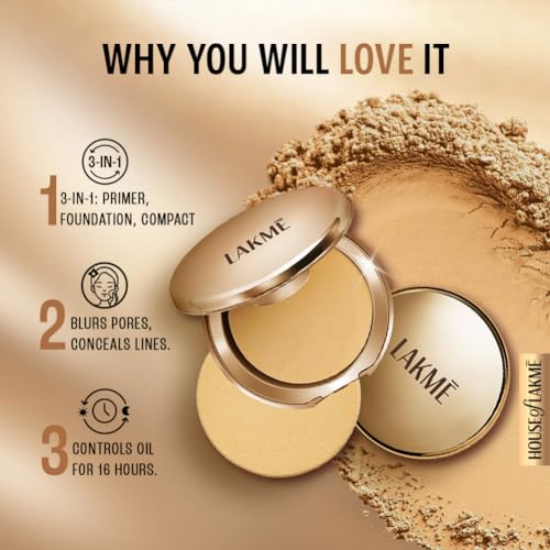 Lakme 9 to 5 Primer with Matte Powder Foundation Compact, Natural Light, 9g - Image 5