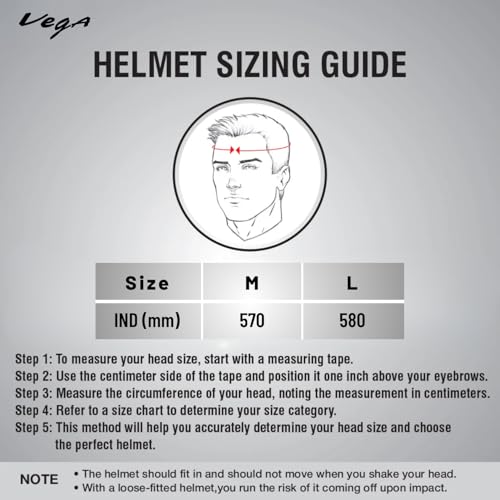 Vega Aster ISI Certified Full Face Motorcycle Helmet with Impact Resistant ABS Shell High Density EPS Liner Scratch Resistant Visor Quick Release Buckle Comfortable Inner Padding Black Helmet-L - Image 7