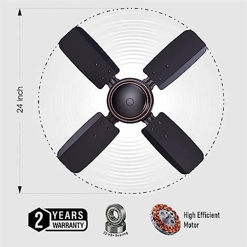 DIGISMART Uphaar 600 MM Ceiling Fan 850 RPM High Speed Air Delivery with 4 Blades, Anti-Dust Coating, 2 Years Warranty - Uphaar Brown - Image 3