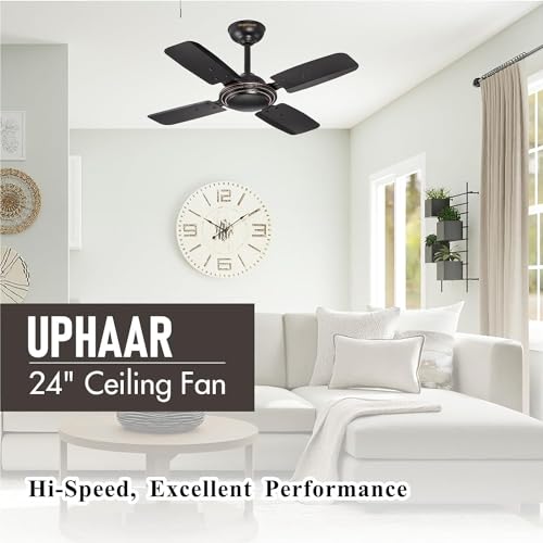 DIGISMART Uphaar 600 MM Ceiling Fan 850 RPM High Speed Air Delivery with 4 Blades, Anti-Dust Coating, 2 Years Warranty - Uphaar Brown - Image 6