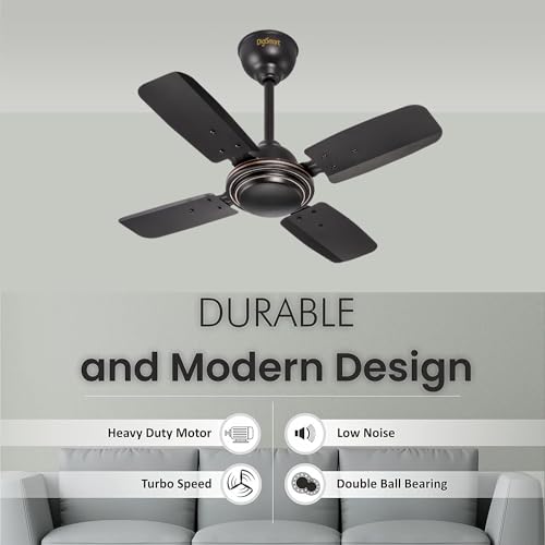 DIGISMART Uphaar 600 MM Ceiling Fan 850 RPM High Speed Air Delivery with 4 Blades, Anti-Dust Coating, 2 Years Warranty - Uphaar Brown - Image 7