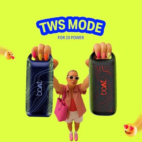 Boat 2025 Launch Stone Arc, 20W Signature Sound, 58mm Drivers, Upto 12 Hrs Battery, RGB LEDs, TWS Feature, IPX5, BT v5.4, w/Mic, Bluetooth Speaker, Wireless Speaker, Portable Speaker (Raging Black) - Image 6