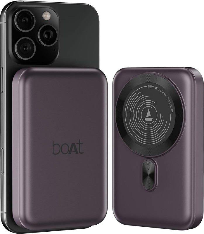 boAt 10000 mAh 22.5 W Wireless With MagSafe Compact Pocket Size Power Bank(Purple, Lithium Polymer, Fast Charging, Quick Charge 3.0 for Mobile)