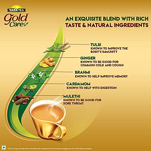 Tata Tea Gold Care 500 gram, Goodness Of Cardamom, Ginger Powder, Tulsi, Brahmi & Mulethi, Natural Ingredients, Exquisite Blend Of Tea, Rich In Taste, Black Tea - Image 6