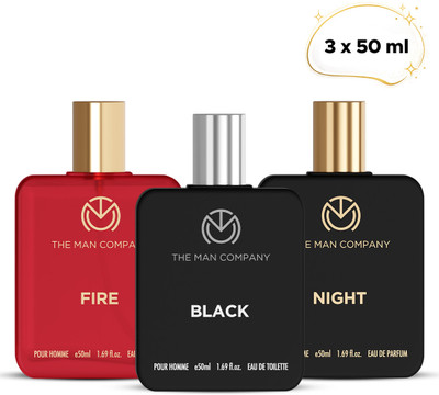 THE MAN COMPANY Premium Perfume Combo 3 x 50ml | Black, Fire & Night | Long-Lasting Fragrance Perfume - 150 ml(For Men) - Image 2