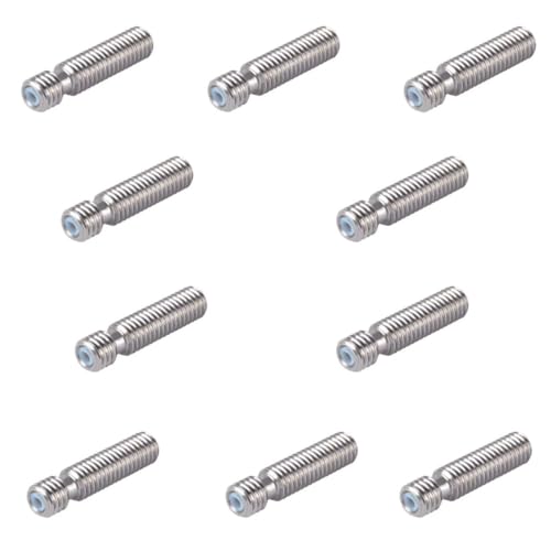 Robocraze V6 Bowden Heat Break for 3.0mm Filament – Titanium Heatbreak with PTFE Tube for E3D V6, Prusa & RepRap Hotend | Anti-Clog Thermal Barrier | Pack of 10