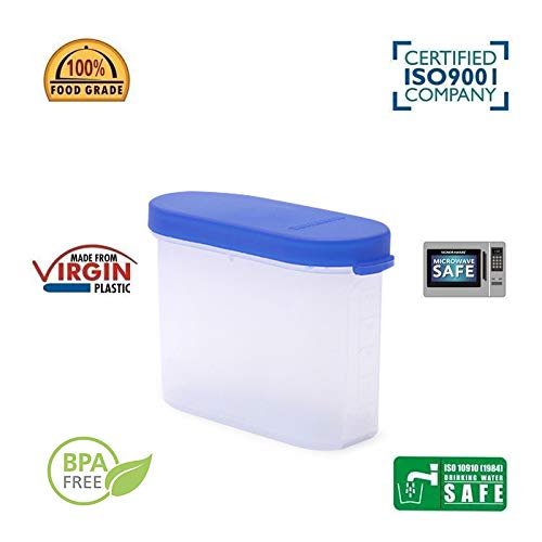 Mahaware Modular Mini Oval Plastic Fridge Door Kitchen Container Set, 150ml, Set of 12, Blue - Image 3