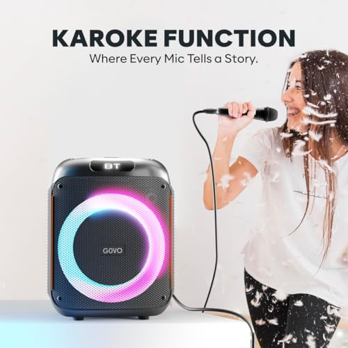 Newly Launched GOVO Goloud 480 80W Bluetooth Party Speaker with Signature Sound, RGB LEDs, Up to 6 hrs Playback, BT v5.3, AUX & USB Port, Wired Mic, Bass & Treble EQs, TWS Mode(Black) - Image 4