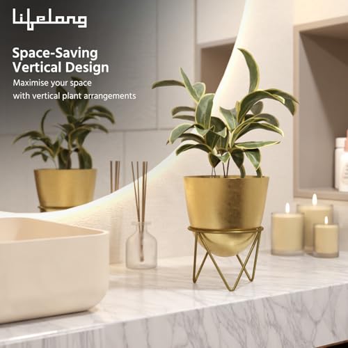 Lifelong Metal Set of 2 Plant Stand for Balcony & Living Room Capacity 10Kg,Anti-Rust Pot Stand for Outdoor Plants & Indoor Planters,Gamla,Planter,Flowerpot,Garden,Plant Stands for Balcony Decoration - Image 3