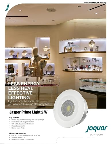 Jaquar Plastic Jasper Prime 2W LED Light Spotlight | SPOT Light for Home Ceiling | Green SPOT Light (Pack of 1) - Image 2
