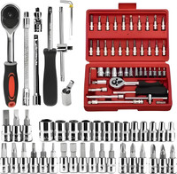 Joyful Junction 46PCS Sockets, Extension Bars, Mechanic Kits for Household Auto Repair Set Tool Box - Image 3
