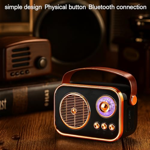 Fire turtle Vintage Bluetooth Wireless Speaker | 10W RMS Loud Sound | Retro Design with Type-C Charging, 8H Battery Backup, USB & AUX Input, Portable Home & - Image 6