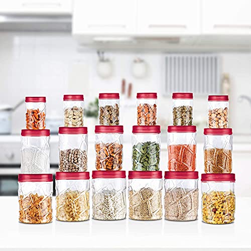 MILTON Vitro PET Canister Set of 18 (6x230ml, 6x600ml, 6x1180ml) Airtight, Food Grade, Transparent, Stackable, For Grains, Pulses, Spices, Cereals, Cookies, Dry Fruits, Fridge Storage Container - Image 3
