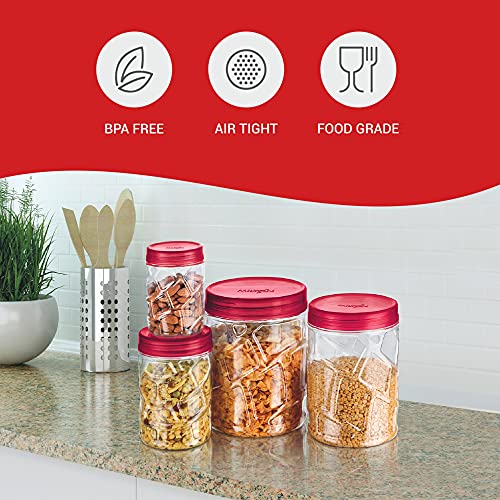 MILTON Vitro PET Canister Set of 18 (6x230ml, 6x600ml, 6x1180ml) Airtight, Food Grade, Transparent, Stackable, For Grains, Pulses, Spices, Cereals, Cookies, Dry Fruits, Fridge Storage Container - Image 5
