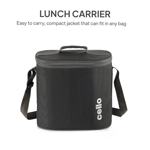 CELLO MF Glassy Pro Max Lunch Box with Jacket for Office, Grey | 3 x 400ml Containers, 1 x 225ml, 2 x 50ml Mini Containers, Bottle 700ml and Spoon & Fork, Microwave Safe Airtight Leakproof Tiffin Box - Image 5