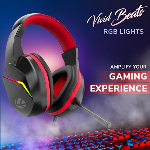 LAPCARE Bunker Gaming Over Ear Headset with RGB Back Lights|40Mm Drivers|3.5Mm+USB Jack|Adujustable Microphone|Light Design&Comfortable|Super Anti Violence&Break|Braided PVC Line(Lhp-210),Black - Image 4