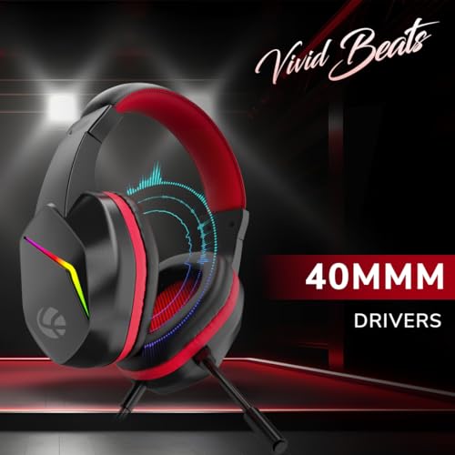 LAPCARE Bunker Gaming Over Ear Headset with RGB Back Lights|40Mm Drivers|3.5Mm+USB Jack|Adujustable Microphone|Light Design&Comfortable|Super Anti Violence&Break|Braided PVC Line(Lhp-210),Black - Image 6