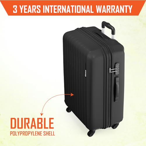 Safari Genius Alley Set of 3 (Cabin + Medium + Large) Trolley Bags, Hard Case Polypropylene, 4 Wheels, 360 Degree Wheeling Luggage, Suitcase for Travel, Black - Image 2