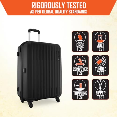 Safari Genius Alley Set of 3 (Cabin + Medium + Large) Trolley Bags, Hard Case Polypropylene, 4 Wheels, 360 Degree Wheeling Luggage, Suitcase for Travel, Black - Image 5