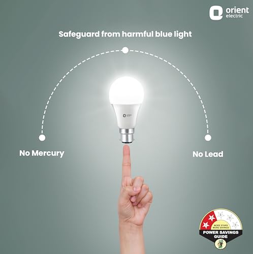Orient Electric 12W High Glow LED bulb| 180-degree wide beam angle| Voltage surge protection up to 4 kV| 6500K, Cool White| B22d base| Made in India| Pack of 6 - Image 4