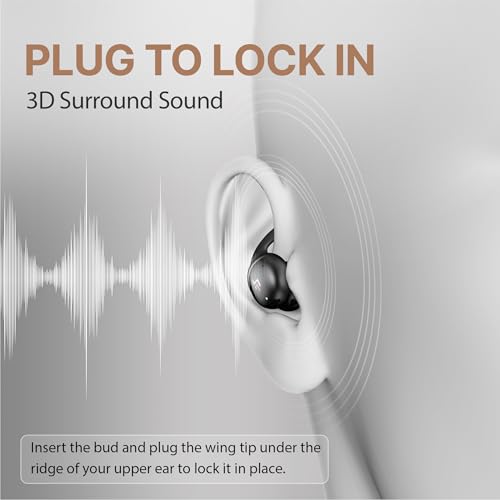 CrossBeats Hertz ANC TWS Ear Buds, Wireless in‑Ear Earphones, Sleep Buds v5.4 Bluetooth 10 mm Drivers Up to 60H Playtime, with AI Noise Cancellation,40 ms Low Latency, & AI ENC Earbuds Buds (Hertz) - Image 5