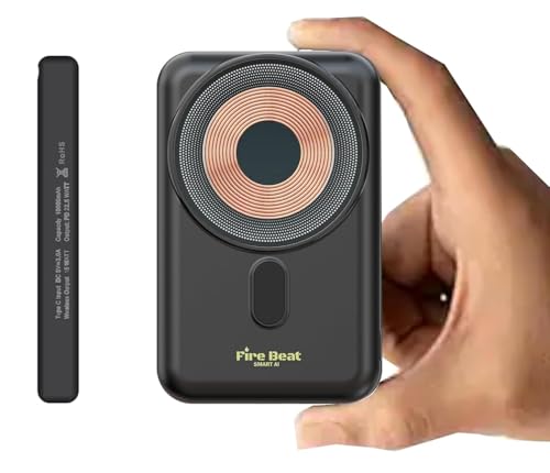 pEuroFast 10000 AI Fast Safety Charging Slim Wireless Powerbank Mag Safe (Made in India) for All Wireless Compatible iPhone and Android Models (Slim Wireless) (with Stand)