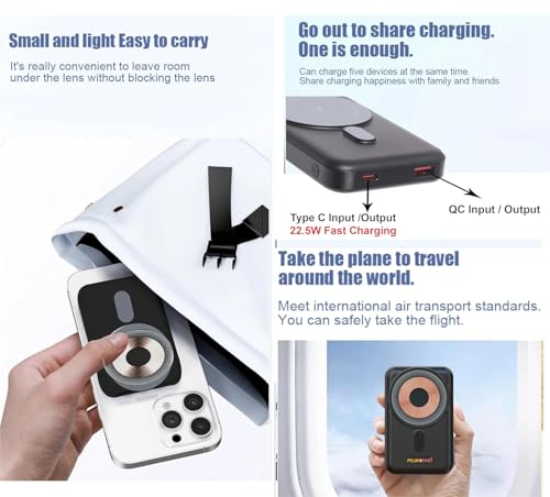 pEuroFast 10000 AI Fast Safety Charging Slim Wireless Powerbank Mag Safe (Made in India) for All Wireless Compatible iPhone and Android Models (Slim Wireless) (with Stand) - Image 5