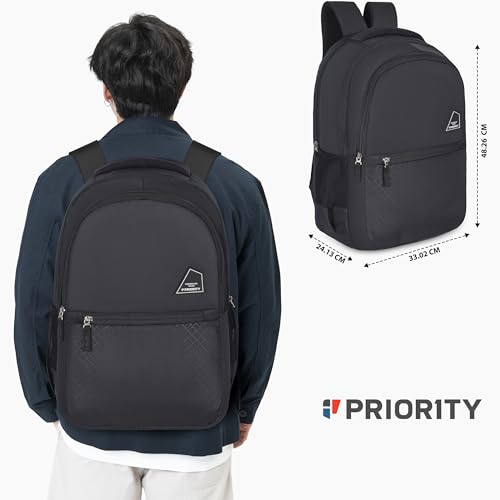 Priority 19 Inch Durable PU College Backpack For Boys & Girls | Casual Backpack For Unisex | Office Backpack For Men & Women - Image 6