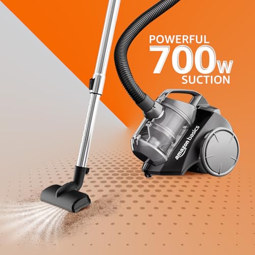 AmazonBasics Cylinder Bagless Vacuum Cleaner with Power Suction, Low Sound, High Energy Efficiency and 1 Years Warranty (2L, Black) - Image 3