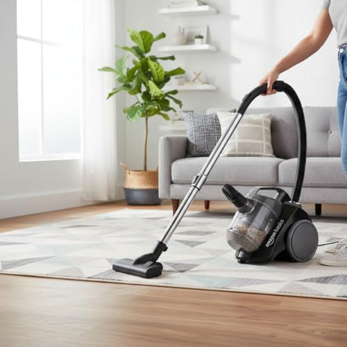 AmazonBasics Cylinder Bagless Vacuum Cleaner with Power Suction, Low Sound, High Energy Efficiency and 1 Years Warranty (2L, Black) - Image 6