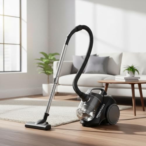 AmazonBasics Cylinder Bagless Vacuum Cleaner with Power Suction, Low Sound, High Energy Efficiency and 1 Years Warranty (2L, Black) - Image 7